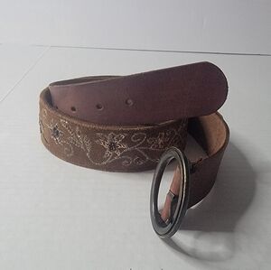 Abercrombie & Fitch  Women's  Beaded Leather Belt, Brown Size M